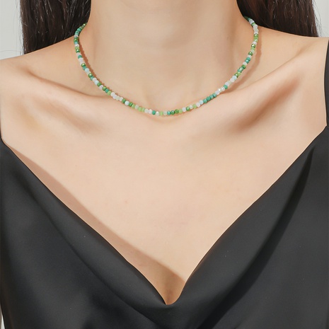Bohème Verre À La Main Perles Couture Gradient Couleur Collier Femmes's discount tags