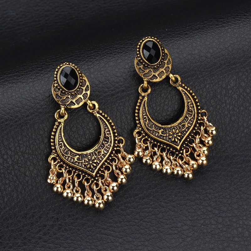 Fashion Vintage Tassel Beads Alloy Earrings Ornament Wholesalepicture3