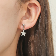 Fashion Simple Anti-Allergy Pentagram Shaped Stainless Steel Stud Earrings