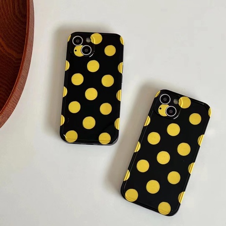 Simple Jaune Polka Dots motif Iphone 13 mobile Téléphone Cas's discount tags
