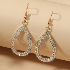 Mode Neue Zweireihig Strass Diamond Drop-Förmigen Ohrringe