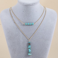 Fashion Simple Bohemian Style Turquoise Multi-Layer Necklace Women