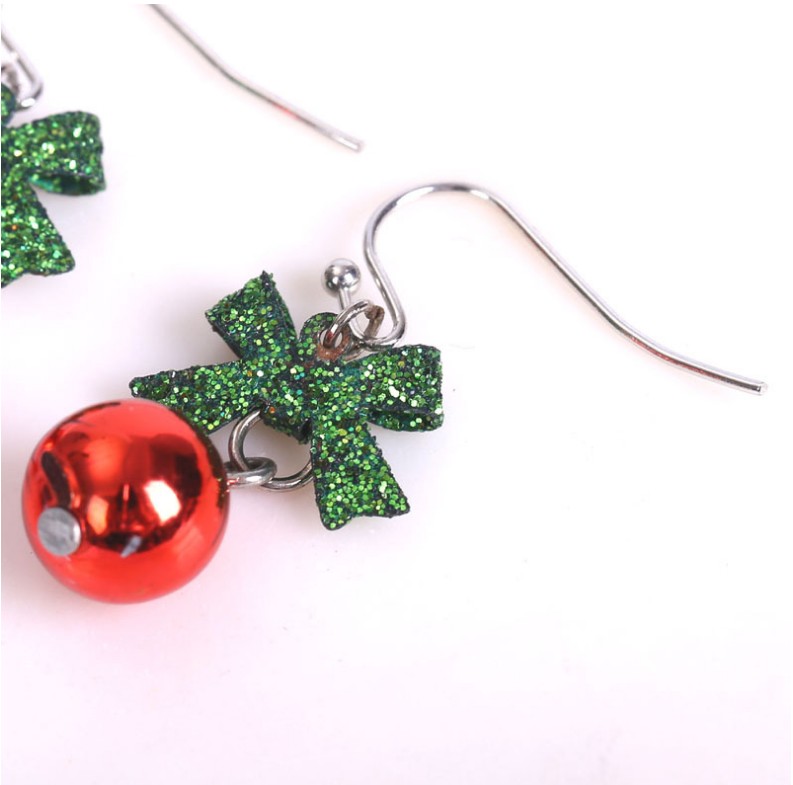 Fashion Cute Sweet Glitter Bow Red Bead Alloy Earringspicture4