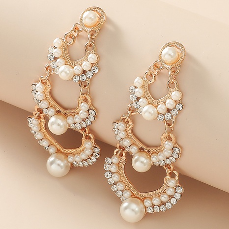 Moda Bohemia larga incrustación perla borla perla aleación pendientes's discount tags