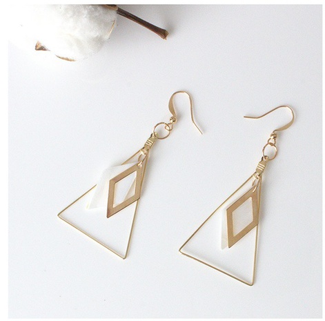 Fashion Geometry Pattern Triangle Rhombus Alloy Pendant Earrings's discount tags
