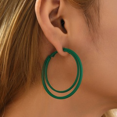 Fashion Simple Solid Color Geometric Circle Alloy Earrings