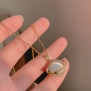 Fashion Simple Opal Planet Pendant Clavicle Chain Titanium Steel Necklacepicture8