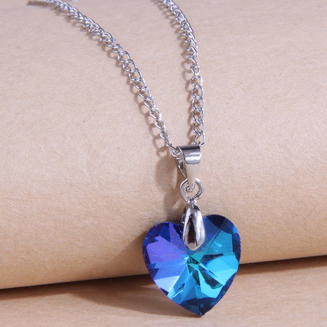 Simple Heart of the Ocean Crystal Personalized Necklace's discount tags