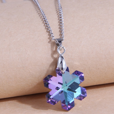 Fashion Simple Snowflake Crystal Personalized Necklace's discount tags
