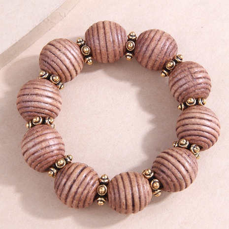 new Fashion Metal decor Wooden Ball Exaggerated Bracelet's discount tags