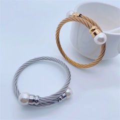 Fashion Elegant Titanium Steel  Twist Chain Bracelet 18K Gold Plating