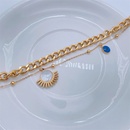 Mode 18K Or Placage Bleu Blanc Gem Pendentif pais Chane Titane Bracelet En Acierpicture10