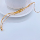 Fashion Elegant 18K Gold Plating Star Double Layer Chain Titanium Steel Braceletpicture10