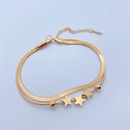 Fashion Elegant 18K Gold Plating Star Double Layer Chain Titanium Steel Braceletpicture8