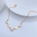Fashion Elegant 18K Gold Plating Heart Pattern Thin Chain Titanium Steel Braceletpicture9