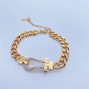 Fashion Elegant 18K Gold Plating Crossed Thick Chain Titanium Steel Braceletpicture11