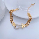 Fashion Elegant 18K Gold Plating Crossed Thick Chain Titanium Steel Braceletpicture10