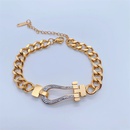 Fashion Elegant 18K Gold Plating Crossed Thick Chain Titanium Steel Braceletpicture8
