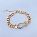Fashion Elegant 18K Gold Plating Crossed Thick Chain Titanium Steel Braceletpicture7