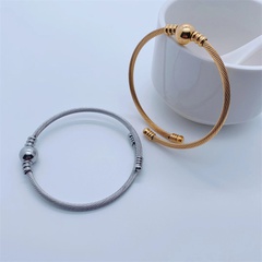 Fashion Simple 18K Gold Plating Bead Twist Chain Titanium Steel Bracelet