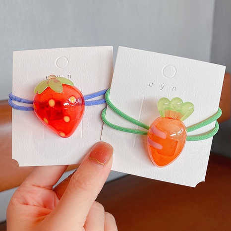 Fashion Cute Children's New Tie-up Strawberry Shaped Hair Rubber Band Hair Accessories's discount tags