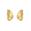 Fashion Animal Earrings Jewelry Stainless Steel Plated 18K Gold Butterfly Zircon Stud Earringspicture9