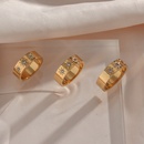 Mode Edelstahl 18K Gold berzogene Drei Acht Granne Sterne Ringpicture9
