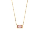 Einfache Edelstahl Vergoldet 18K Gold Kleine Platz Diamant Anhnger Halskettepicture9