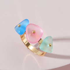 Fashion Heart Jewelry Wholesale Colorful Triangle Metal Ring