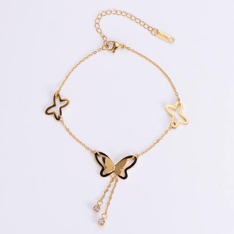 Fashion Elegant Butterfly Star Gold Plated Bracelet Hand Jewelry's discount tags