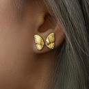 Fashion Animal Earrings Jewelry Stainless Steel Plated 18K Gold Butterfly Zircon Stud Earringspicture10