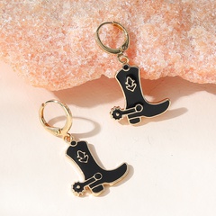 Fashion Ornament Dripping Western Cowboy Boots Shaped Earrings