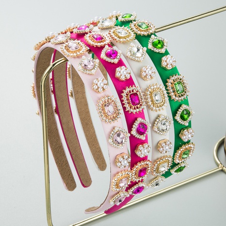 Nouveau Style Baroque Vintage Mince Bords Strass Perle Femelle Cheveux Accessoires Bandeau's discount tags