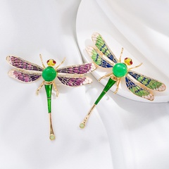 Fashion New Pin Diamond-Embedded Dragonfly Long Corsage Alloy Brooch