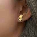 Fashion Animal Earrings Jewelry Stainless Steel Plated 18K Gold Butterfly Zircon Stud Earringspicture11