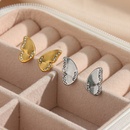 Fashion Animal Earrings Jewelry Stainless Steel Plated 18K Gold Butterfly Zircon Stud Earringspicture12