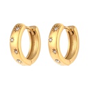 Fashion Stainless Steel Plated 18K Small Sun Zircon Thick Hoop Earringspicture11