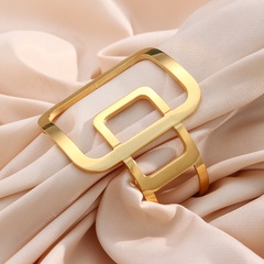 Stainless Steel Plated 18K Gold Exaggerated Abstract Geometric Open Bracelet
