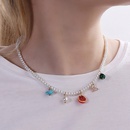 Fashion Creativity Pomegranate Butterfly Geometric Pearl Shaped Pendant Necklacepicture4