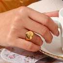 Fashion Stainless Steel Plated 18K Gold ThreeDimensional Star Heart Shape Face Ringpicture11