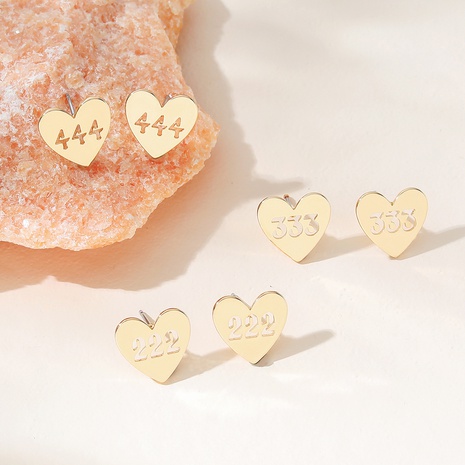 Fashion Jewelry Angel Digital Letter Heart-Shaped Alloy Earings Set's discount tags