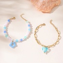 Fashion Jewelry 2 Imitation Pearl Beaded Flower Glaze Heart Shaped Pendant Bracelet Setpicture4