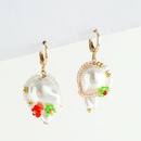 Fashion Jewelry Imitation Baroque Pearl Weave Flower Shaped Beaded  Earringspicture5