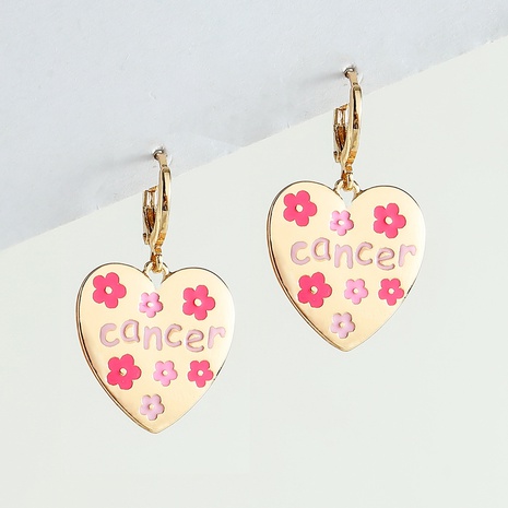 Fashion Jewelry Solid Color Pink Dripping Heart-Shaped Letter Earrings's discount tags
