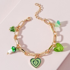 Fashion Jewelry Glass Heart Shaped Mushroom Butterfly Shaped Jewelry Alloy Bracelet