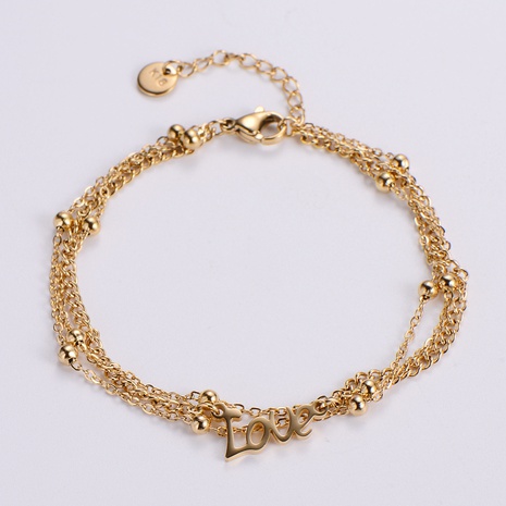 Fashion Creative Multi-Layer Heart Spacer Bead Bracelet's discount tags