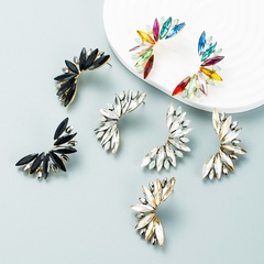 New Fashion Women's Shiny Geometric Color Rhinestone Glass Drill  Earrings