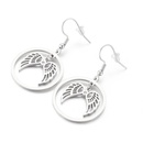 Fashion New Stainless Steel Round Hollow Angel Wings Ear Hookpicture4
