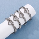 Fashion Retro Stainless Steel Simple HeartShaped T Buckle DoubleLayer Bracelet Female Wholesalepicture9