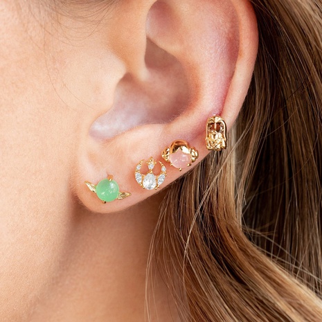 Fashion Geometric Copper Zirconium Micro Inlaid  Ear Studs Earrings's discount tags